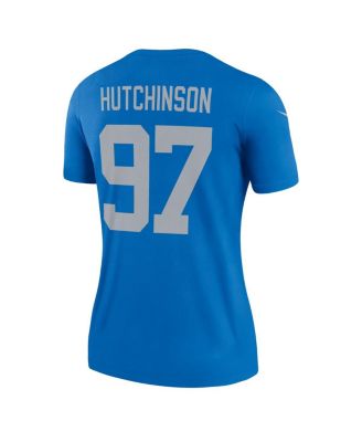 Women's Aidan Hutchinson Blue Detroit Lions Alternate Legend Player Performance Top