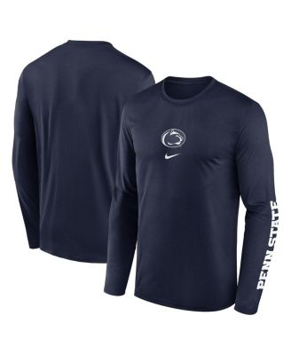 Nike - Men's Navy Penn State Nittany Lions Primetime Center Lockup Two-Hit Legend Long Sleeve T-Shirt