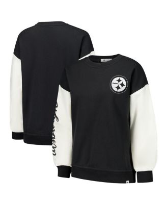 '47 Brand - Women's Black Pittsburgh Steelers Double Header Rise Andie Pullover Sweatshirt
