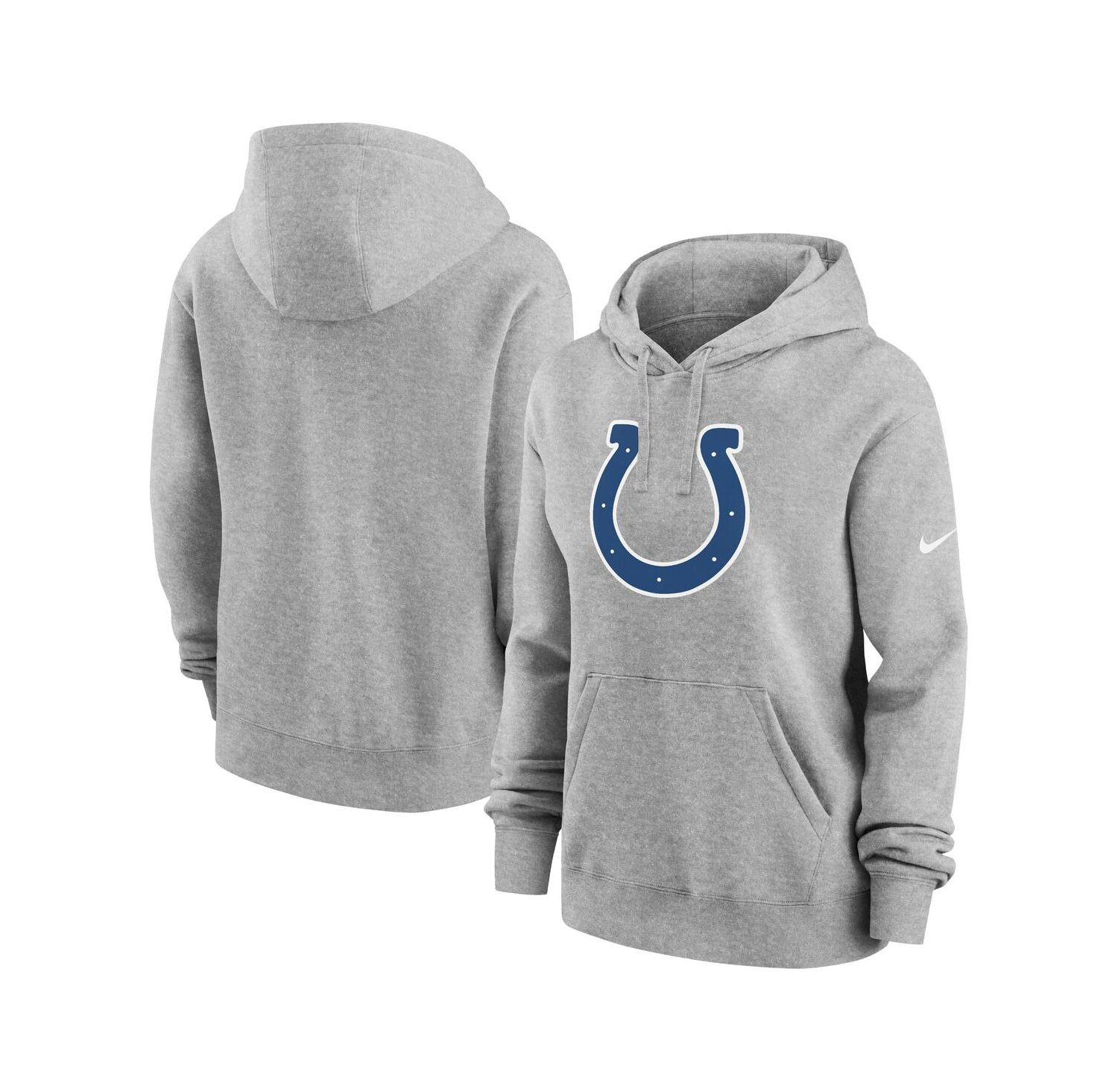 Women's Heather Gray Indianapolis Colts Club Fleece Pullover Hoodie