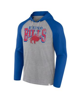 Men's Gray/Royal Buffalo Bills Under Center Long Sleeve Hoodie T-Shirt