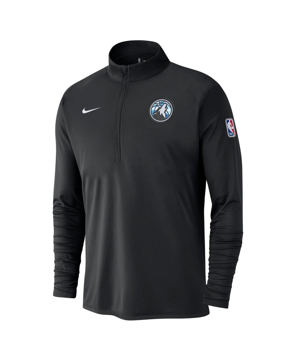 NIKE MEN'S BLACK MINNESOTA TIMBERWOLVES 2024/25 CITY EDITION AUTHENTIC COACHES PERFORMANCE HALF-ZIP TOP