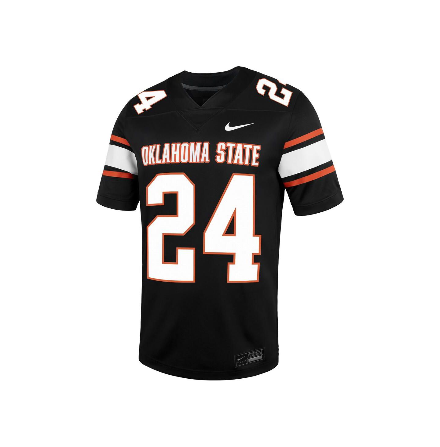 Мужской топ Nike 24 Black Oklahoma State Cowboys Untouchable Football Jersey — фото 2