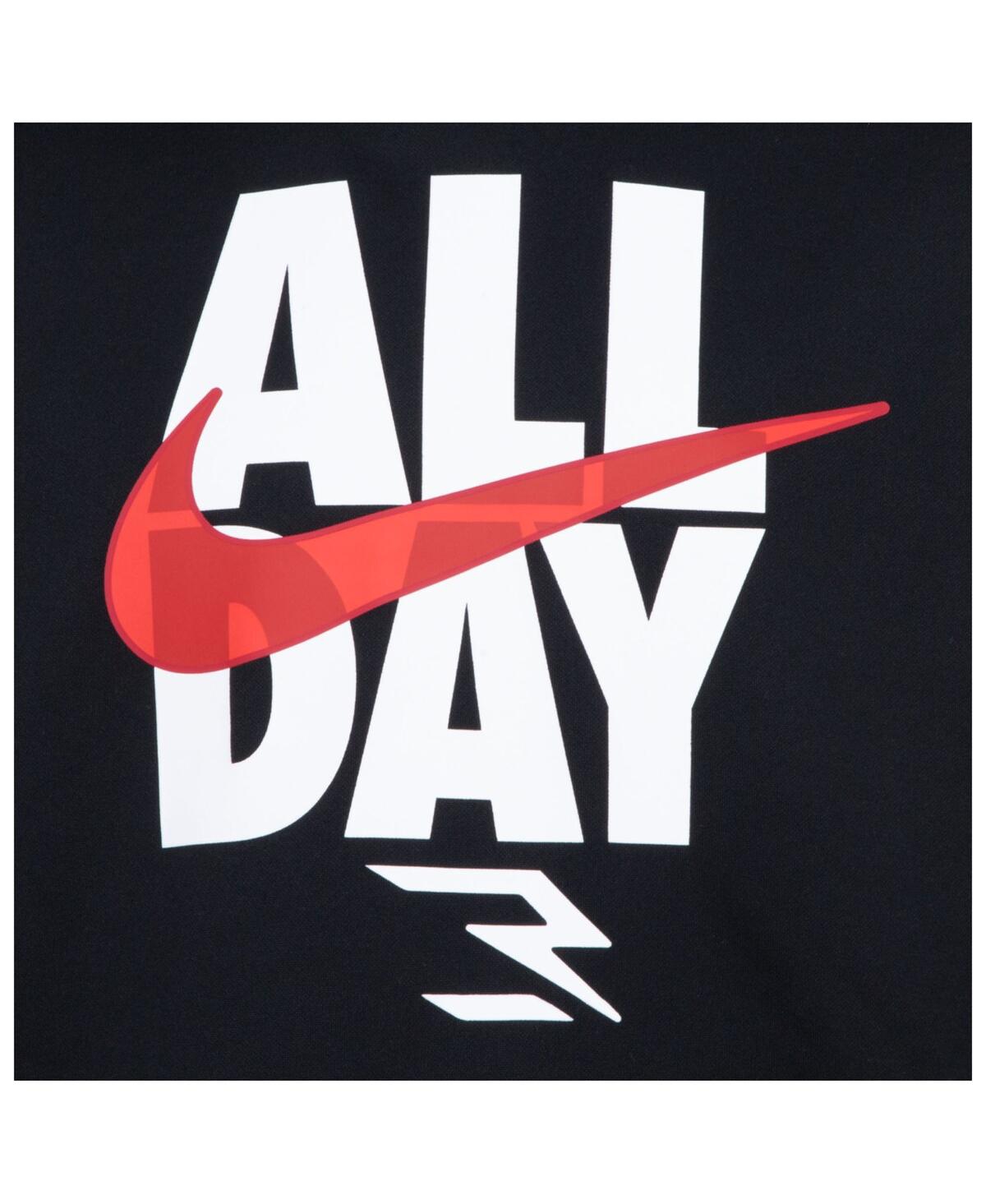 Nike 3brand By Russell Wilson Big Boys And Girls Black All Day Performance Raglan Pullover Hoodie In Black