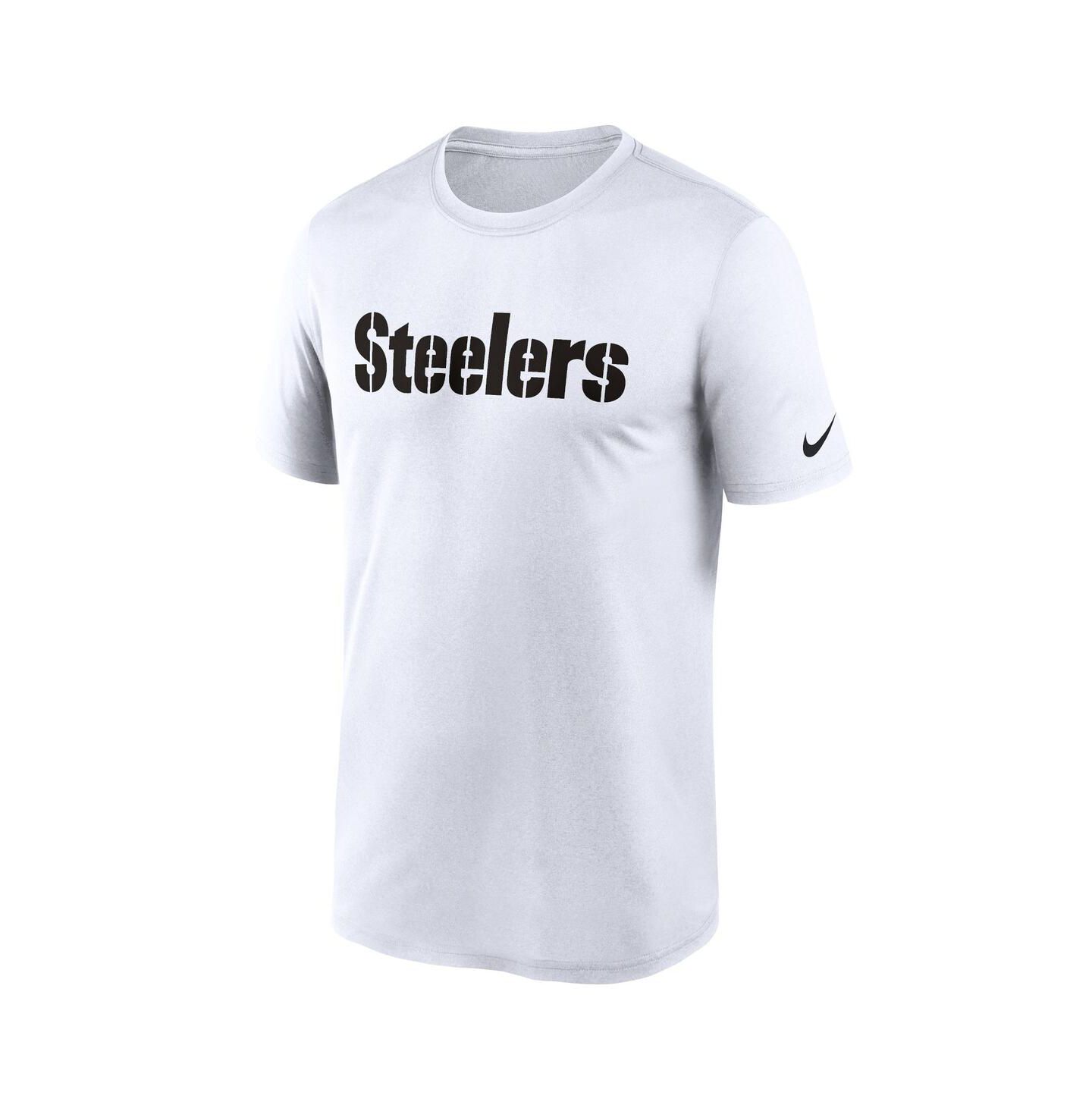 Мужская футболка Nike White Pittsburgh Steelers Legend Wordmark Performance — фото 3
