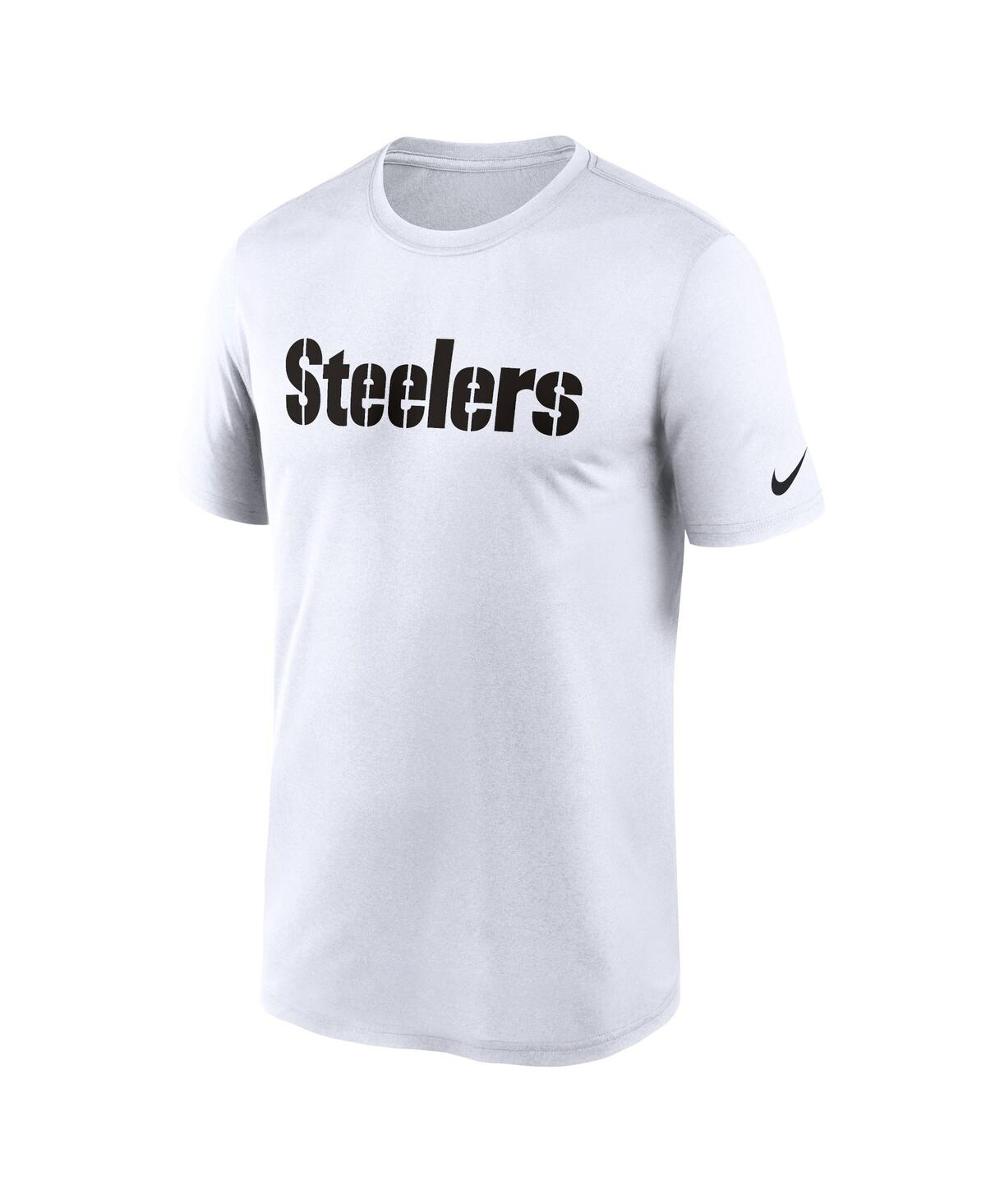 Nike Men's White Pittsburgh Steelers Primetime Wordmark Essential T-shirt In White