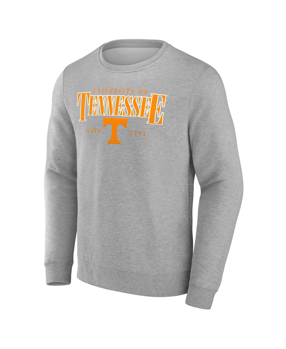 Fanatics Men's Gray Tennessee Volunteers True Classics Act Fast Fleece Pullover Sweatshirt In Gray