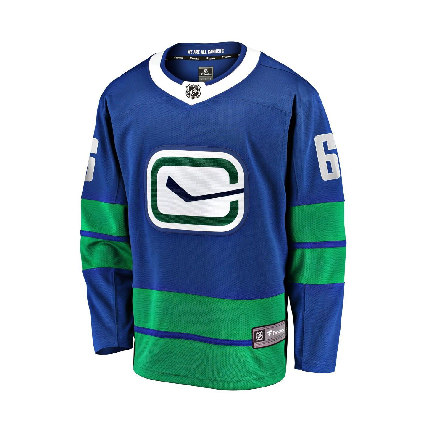Мужской топ Fanatics Brock Boeser Blue Vancouver Canucks Premier Breakaway Player Jersey — фото 2