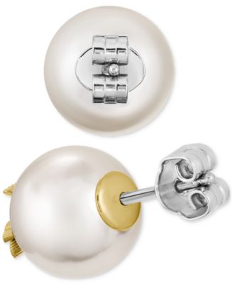 Gold-Tone Matchpoint Glass Pearl Stud Earrings