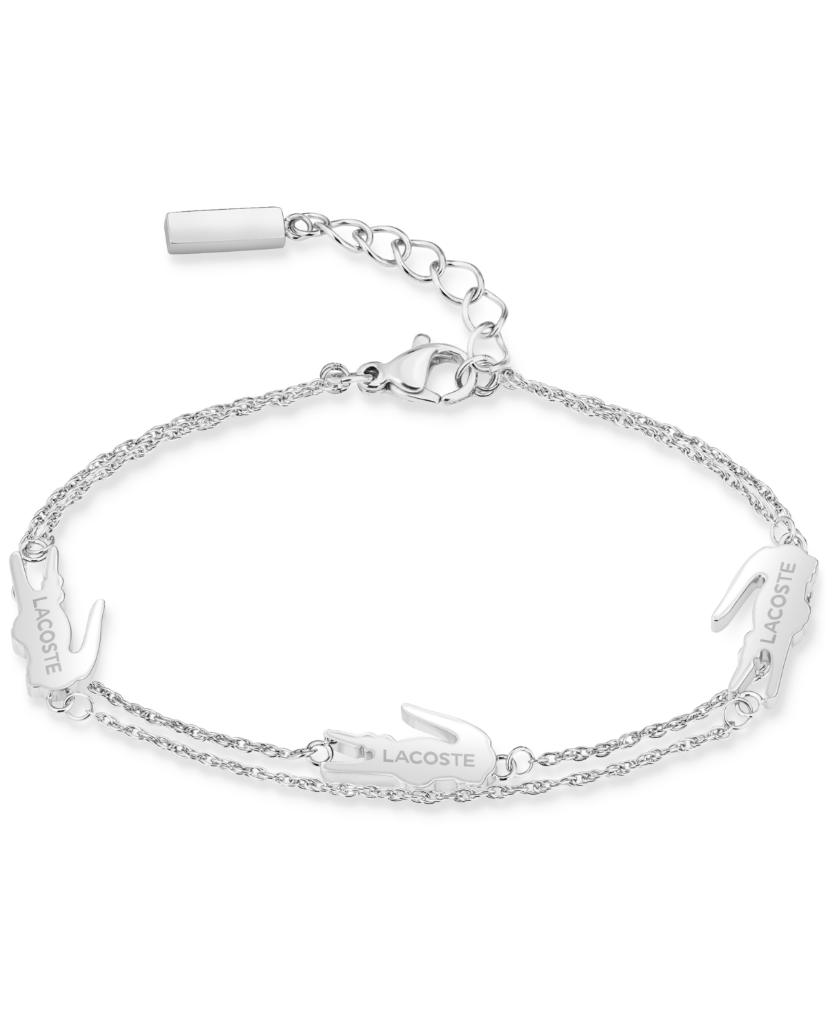 LACOSTE CROCODILE CHARM CHAIN BRACELET 