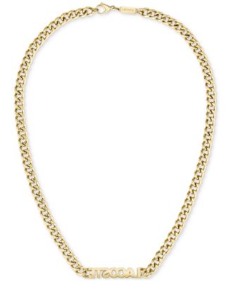 Gold-Tone Green Logo Script 22" Pendant Necklace