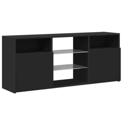 TV Stand with LED Lights Black 47.2"x11.8"x19.7"