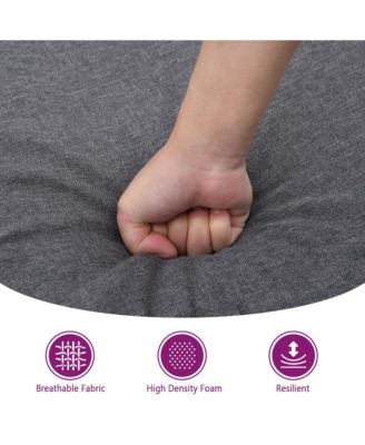 Footstool Dark Gray 27.6"x21.7"x16.1" Fabric