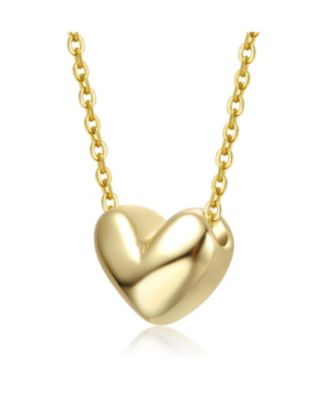 Minimalist Heart Pendant Necklace in White Gold Plated, 14K Gold Plated, or 18K Rose Gold Plated