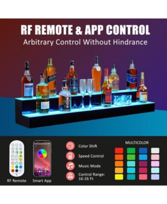 48-Inch LED Acrylic Wine Display Rack - Remote Control, App-Controlled, Home Bar Accessories, Modern Design, and Party Wine Display