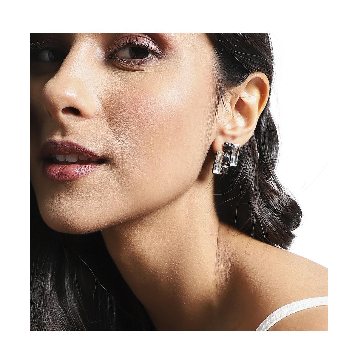 Crystal Bar Stud Earrings