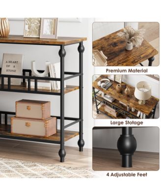 Console Table, 3-Tier Sofa Tables Narrow Entryway Table with Storage