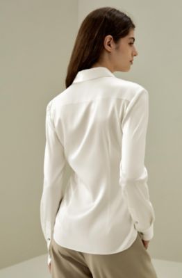 Women's Elegant Silhouette Silk Shirt