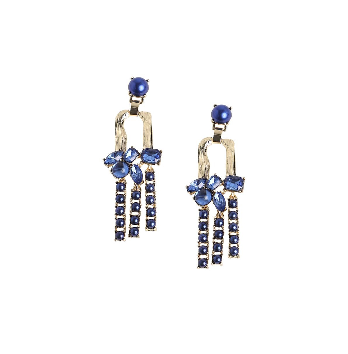 Sohi Party Drop Earrings In Blue