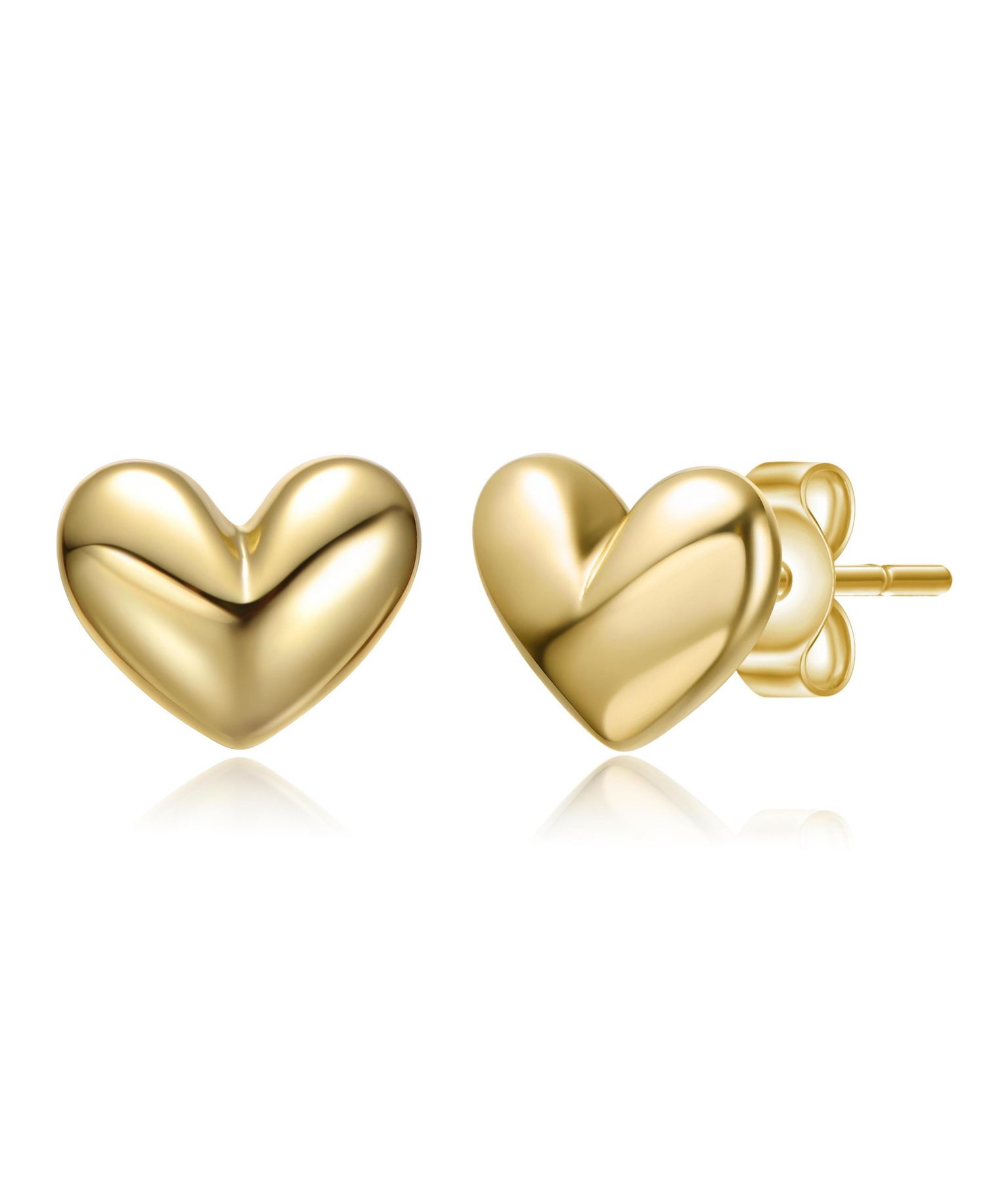 Minimalist High-Polish Puffy Heart Dainty Stud Earrings