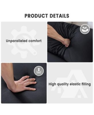 80.7" Modern Square Armrest Cushioned Sofa with Storage Bag and Cup Holders, Small Couch Mid Century for Living Room, Apartment and Office