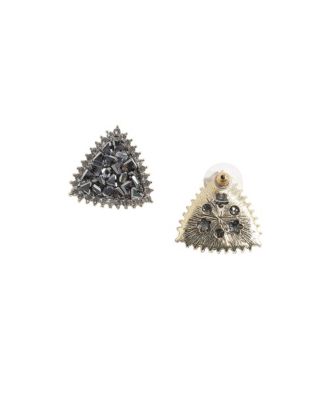 Crystal Cluster Triangle Stud Earrings