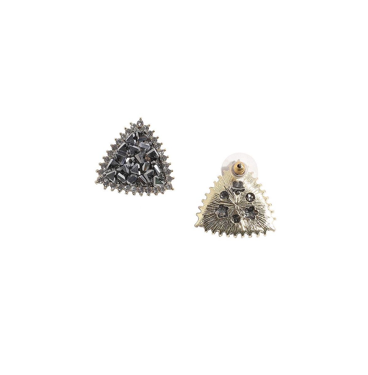 Crystal Cluster Triangle Stud Earrings