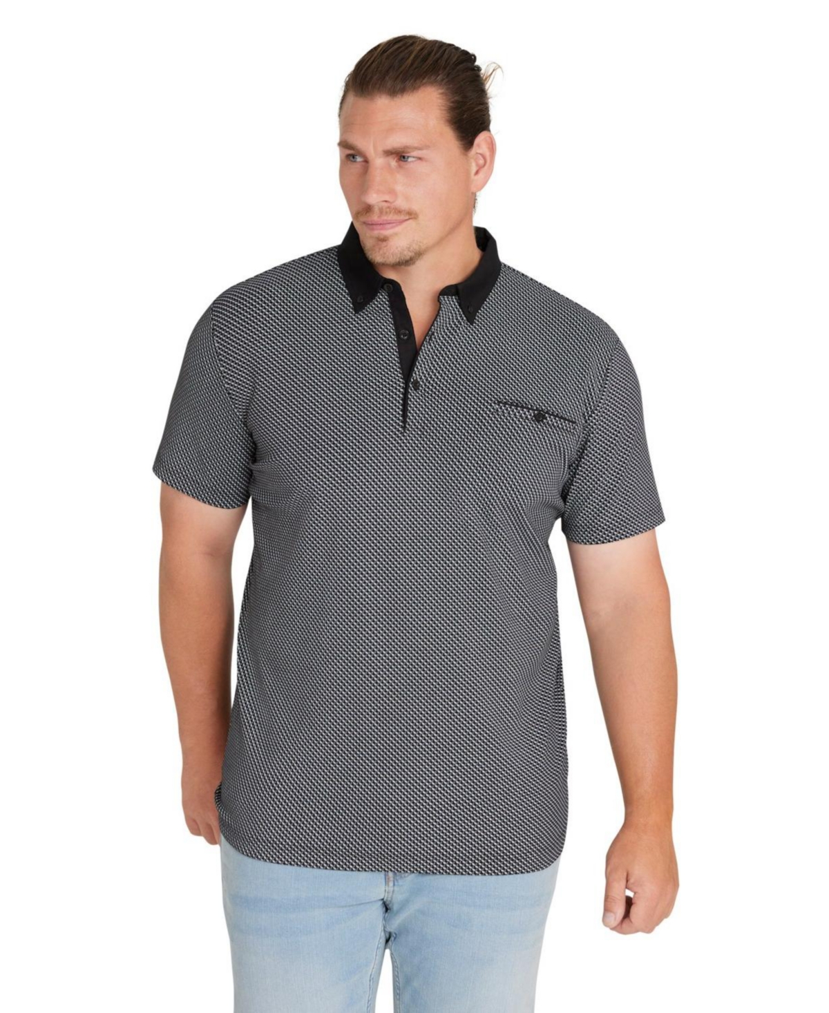 Men's Leo Print Polo - Black