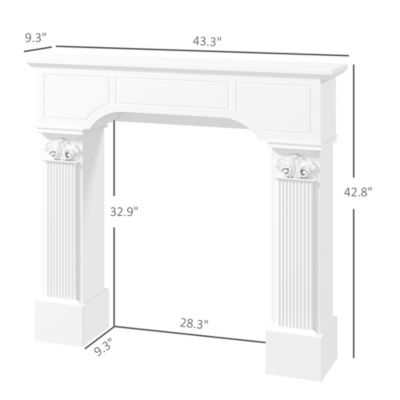 43.25" Baroque Fireplace Mantel, Fireplace Surround with Ionic Leg,