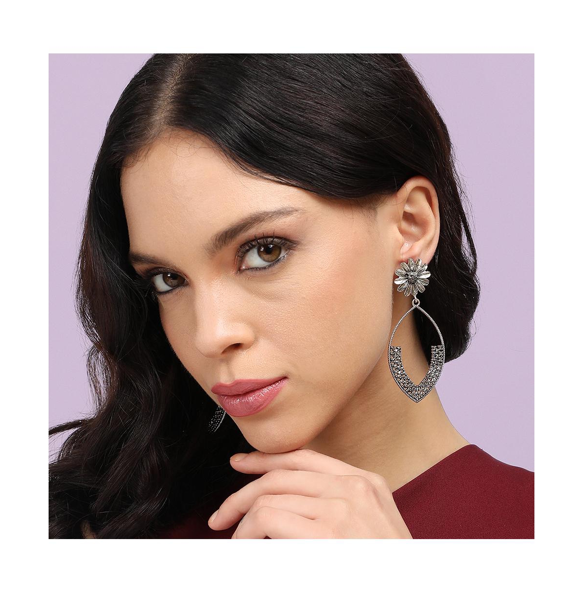 Sohi Party Drop Earrings In Silver