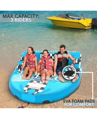 Inflatable Towable Tube With Front & Back Tow Points - 3-Person Capacity