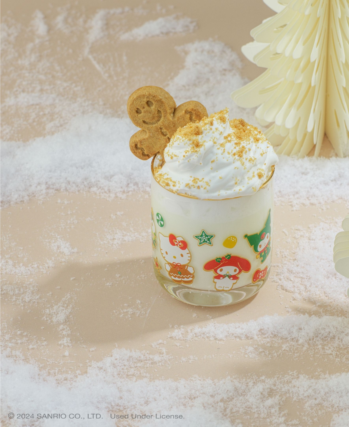 JoyJolt Hello Kitty and Friends Gingerbread Pals Short Glasses, Set of 4