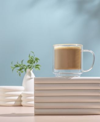 Haven Stackable Double Wall Glass Mugs, Set of 2