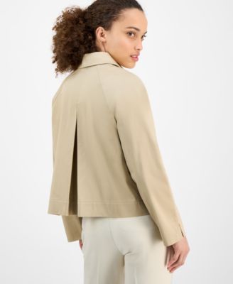 Petite Short Double-Breasted Trench Coat