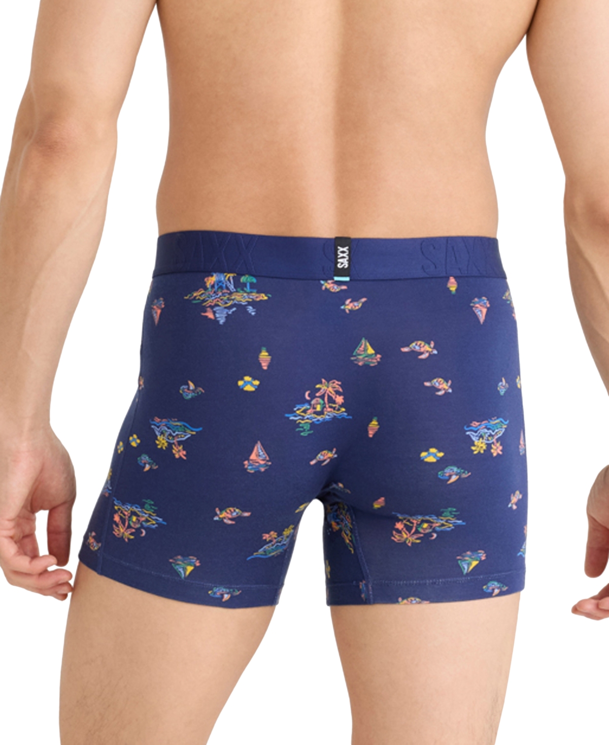 Saxx Droptemp Cooling Cotton Boxer Brief Fly In Island Life-midnight