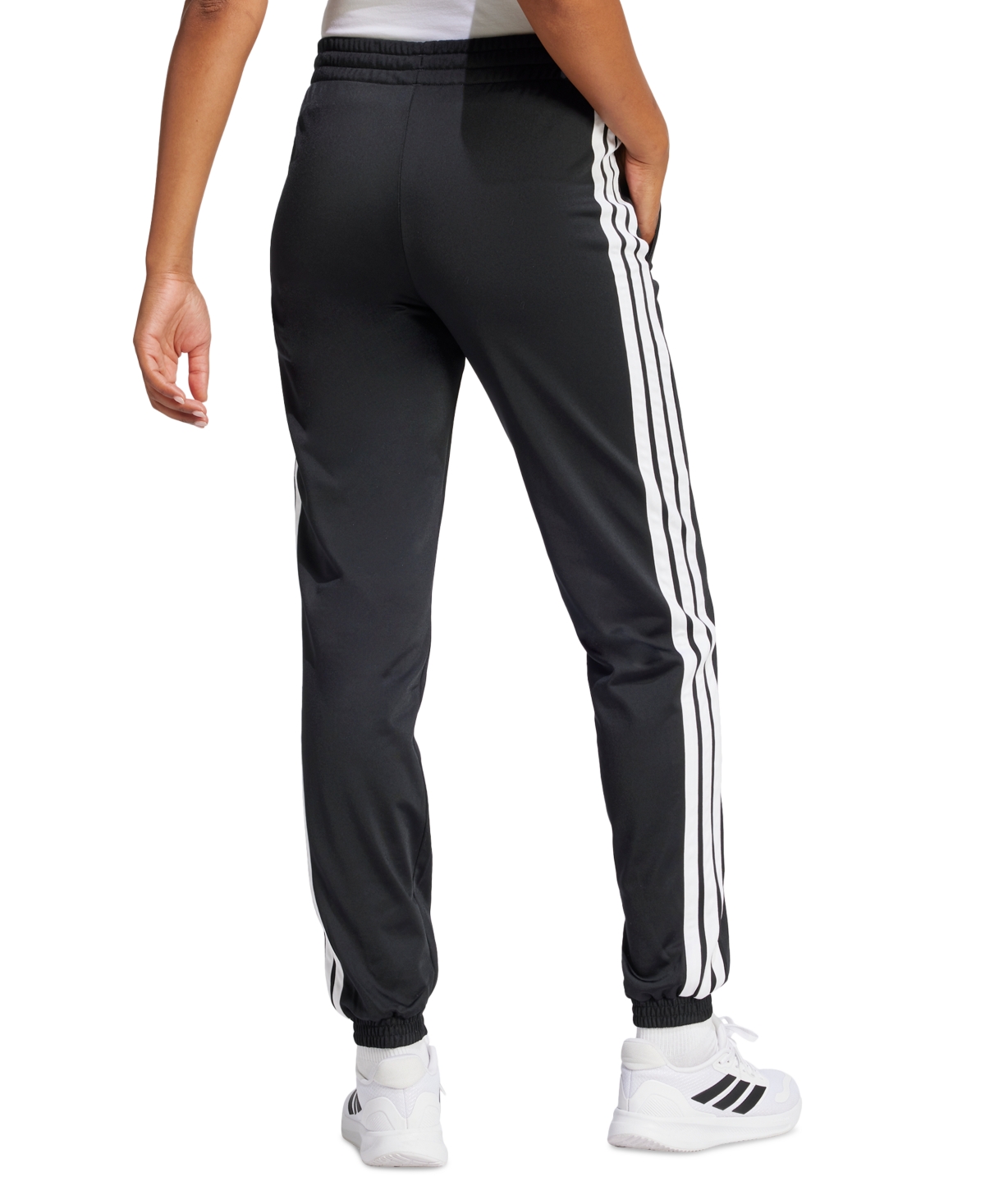 Adidas Originals 3-stripes Stretch Cotton Leggings In Black,white
