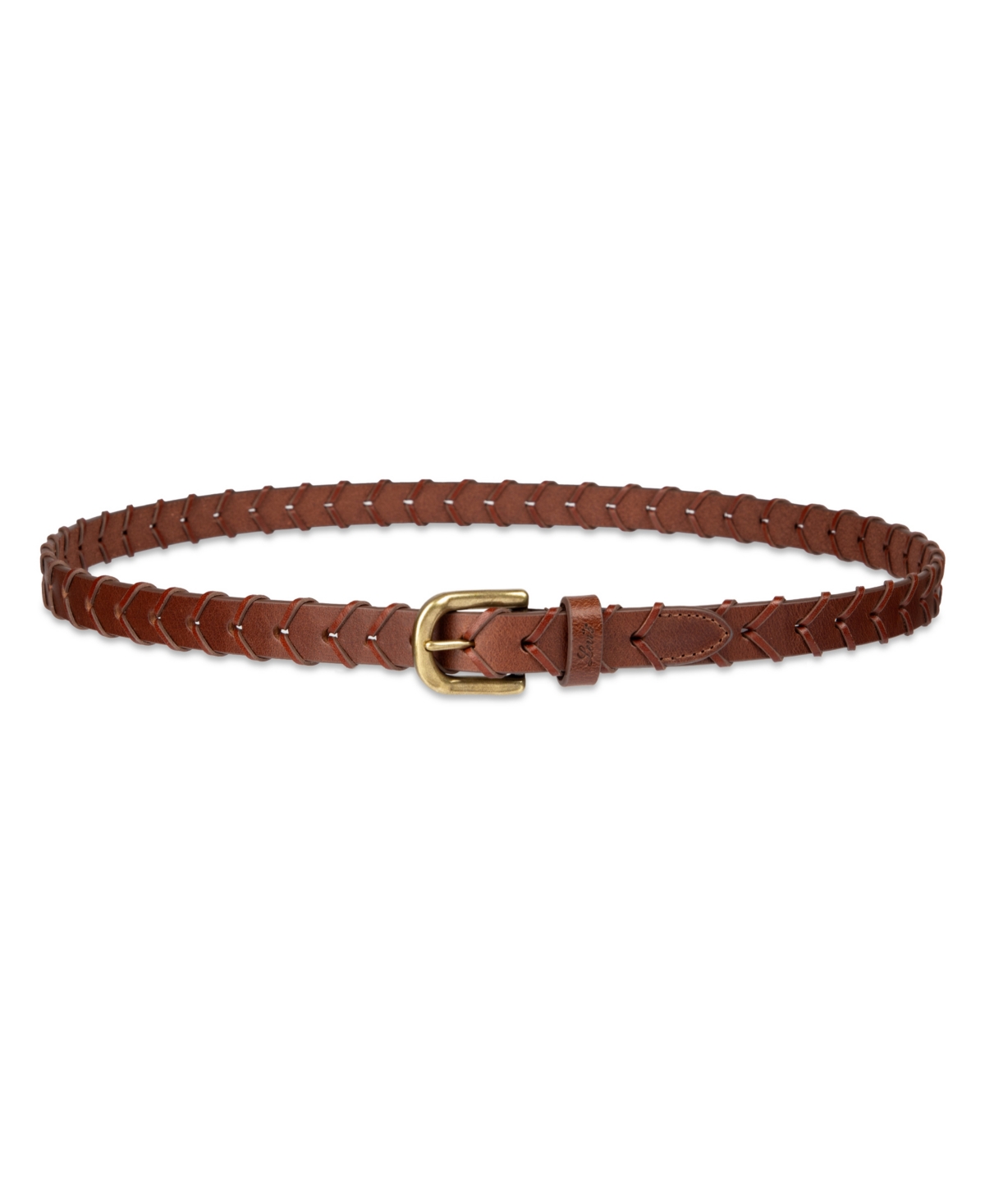 LEVI'S WOMEN'S FULLY ADJUSTABLE SKINNY BRAIDED GENUINE LEATHER BELT 