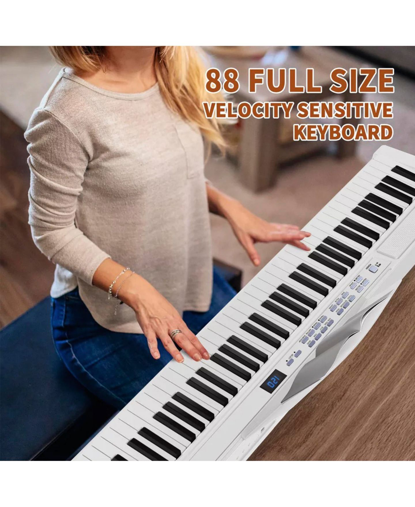 Детская игрушка SUGIFT Full-Size 88-Key Semi-Weighted Digital Piano Keyboard, Ages 5+ — фото 5