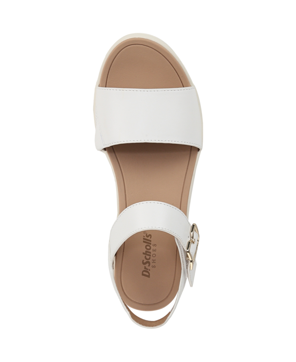 Shop Dr. Scholl's Women's Time Off Sky Sport Wedge Sandals In White Faux Leather