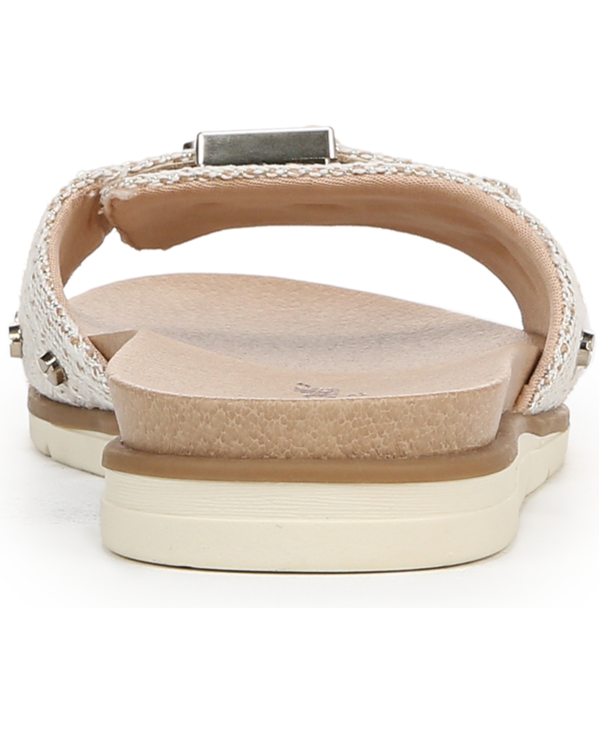 Shop Dr. Scholl's Women's Nice Iconic Slide Sandals In Light Gold Fabric