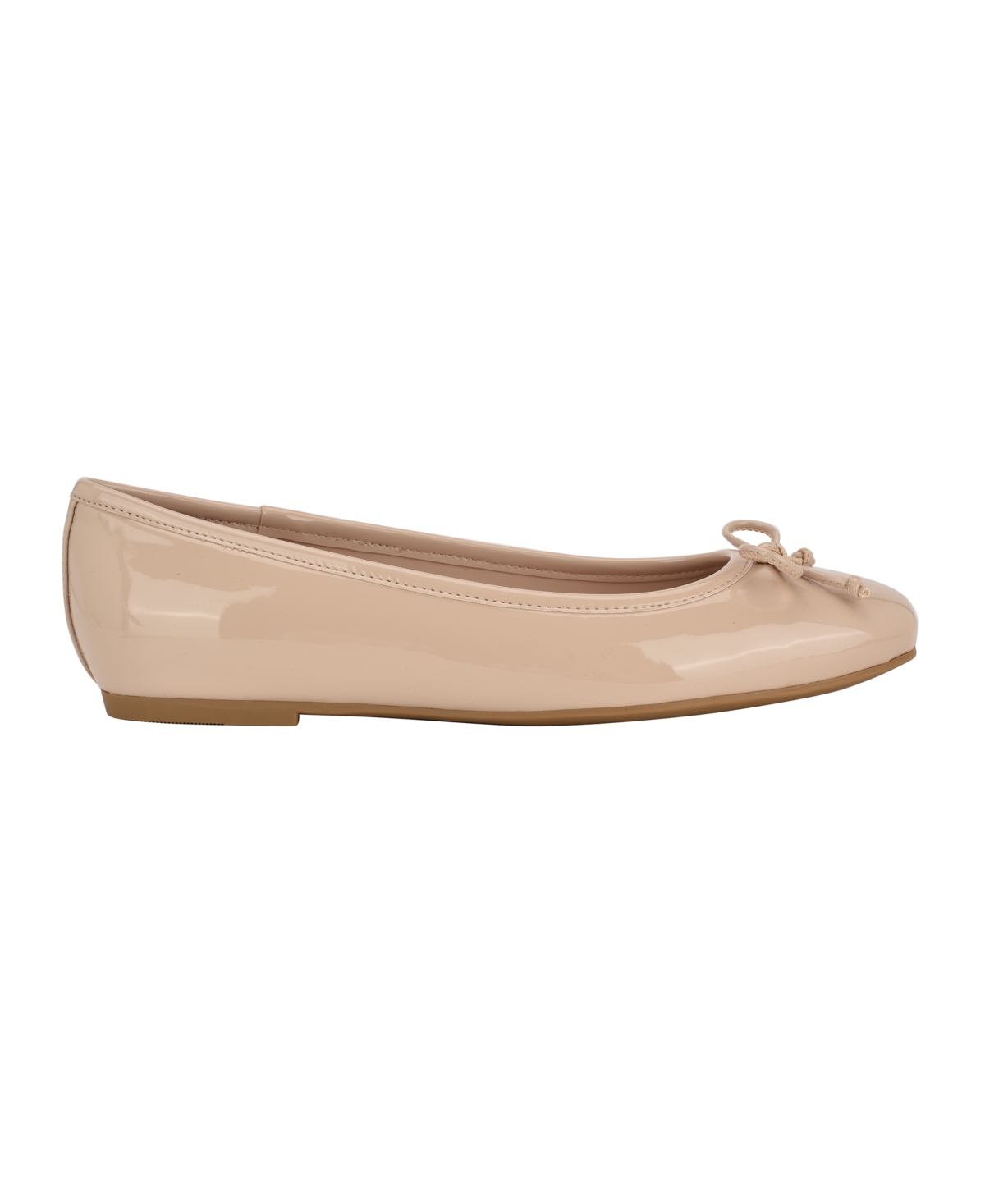 Calvin Klein Women's Bronte Square Toe Ballet Flats In Light Natural Patent