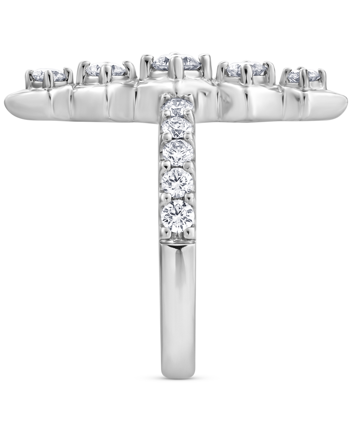 Macy's Diamond Vertical Bar Statement Ring (1 Ct. T.w.) In 14k White Gold In White Gold