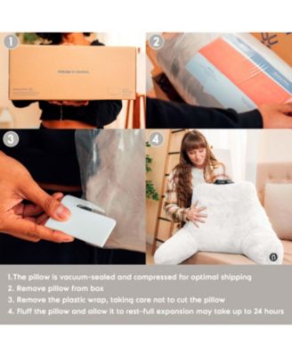 Faux Fur Supportive Backrest Reading Pillow for Adults & Kids - Blue