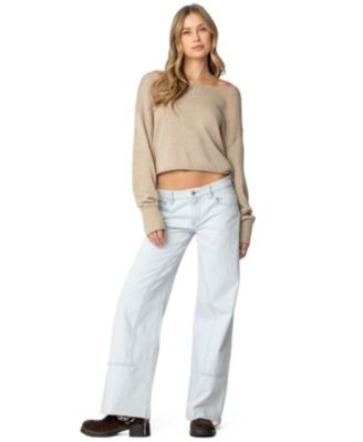 Womens Aviv Wide Neck Oversized Sweater