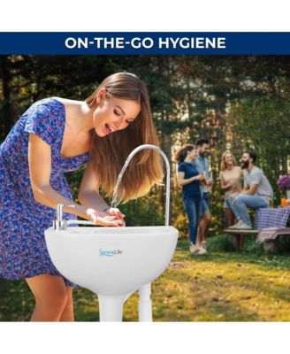 Portable Hand-Wash Sink Station with Foot Pump & Soap Dispenser