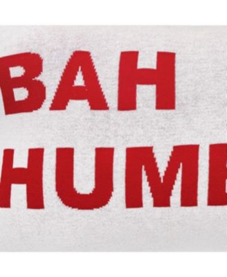 Bah Humbug Knitted Throw Pillow, 14" x 22"