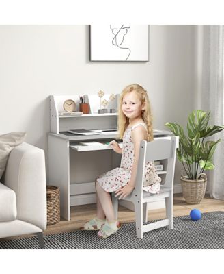 Kids Desk and Chair Set for 5-8 Year Old with Storage,