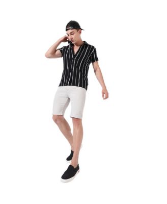 Men's Black & White Pencil Striped Shirt
