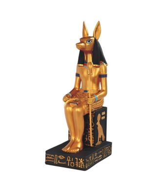 "2-PC Set" 9.75"H Egyptian Deity Anubis Ancient Egyptian God of The Dead Black and Gold Figurine Statue Ornament Home Room Office Decor and Perfect Ideas for Housewarming