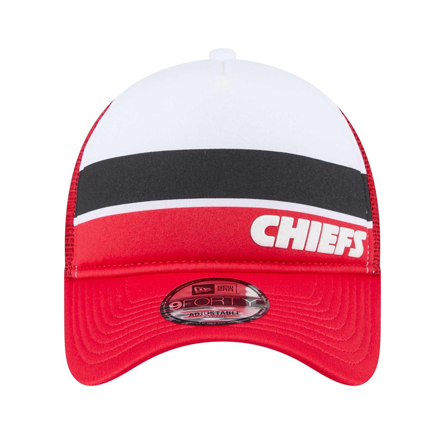 Men's White/Red Kansas City Chiefs Sport Night Color Block 9FORTY A-Frame Trucker Adjustable Hat